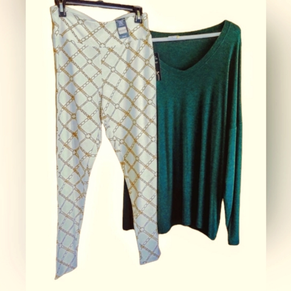 INC leggings NWT & a beautiful Cabi Sweater